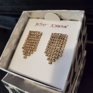 Betsey Johnson Crystal Waterfall Cascade Earrings